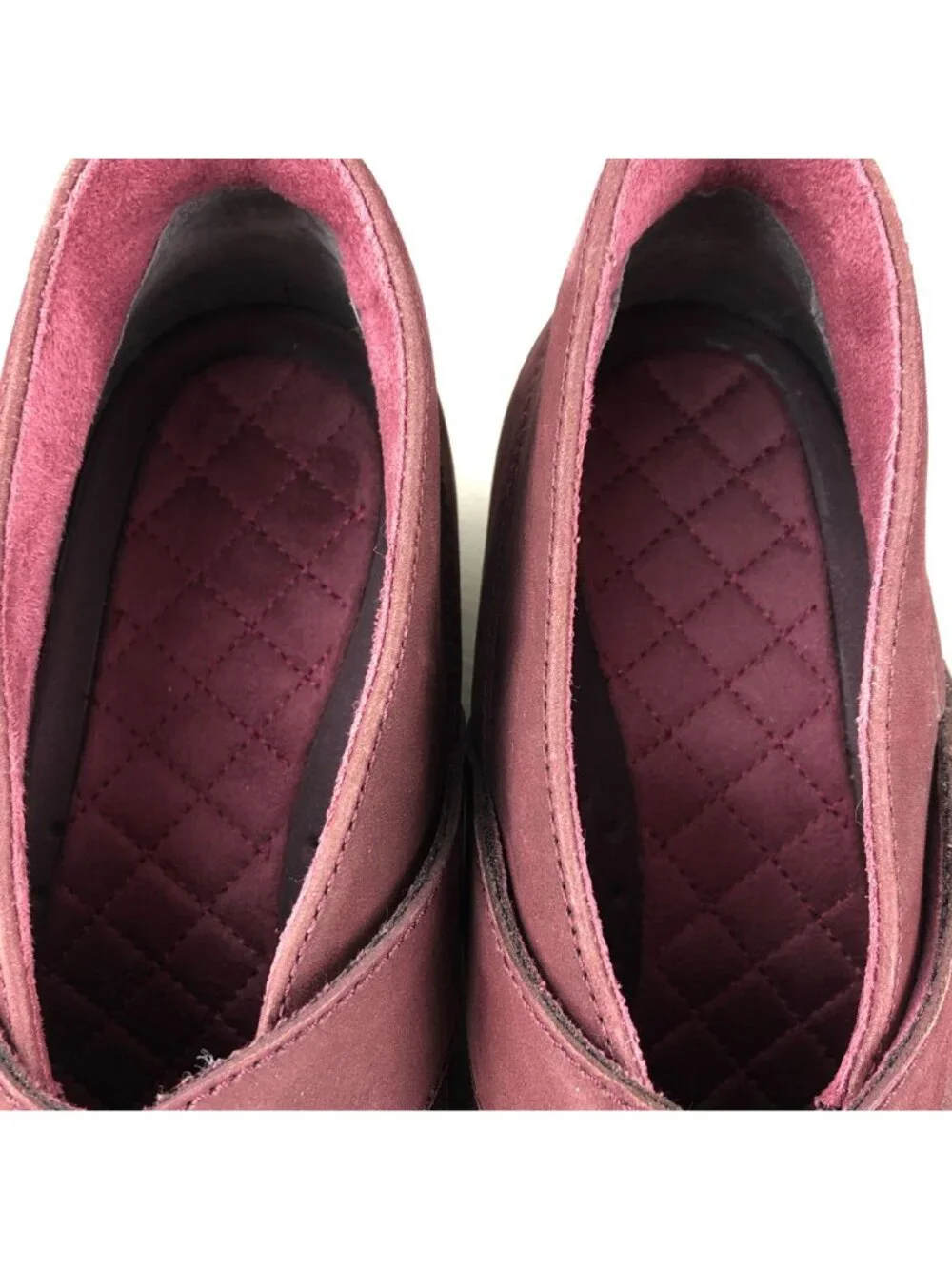 Mozo NWOT Women's Size 8 Descanso Purple Red Leather Wedge Heel Ankle Booties
